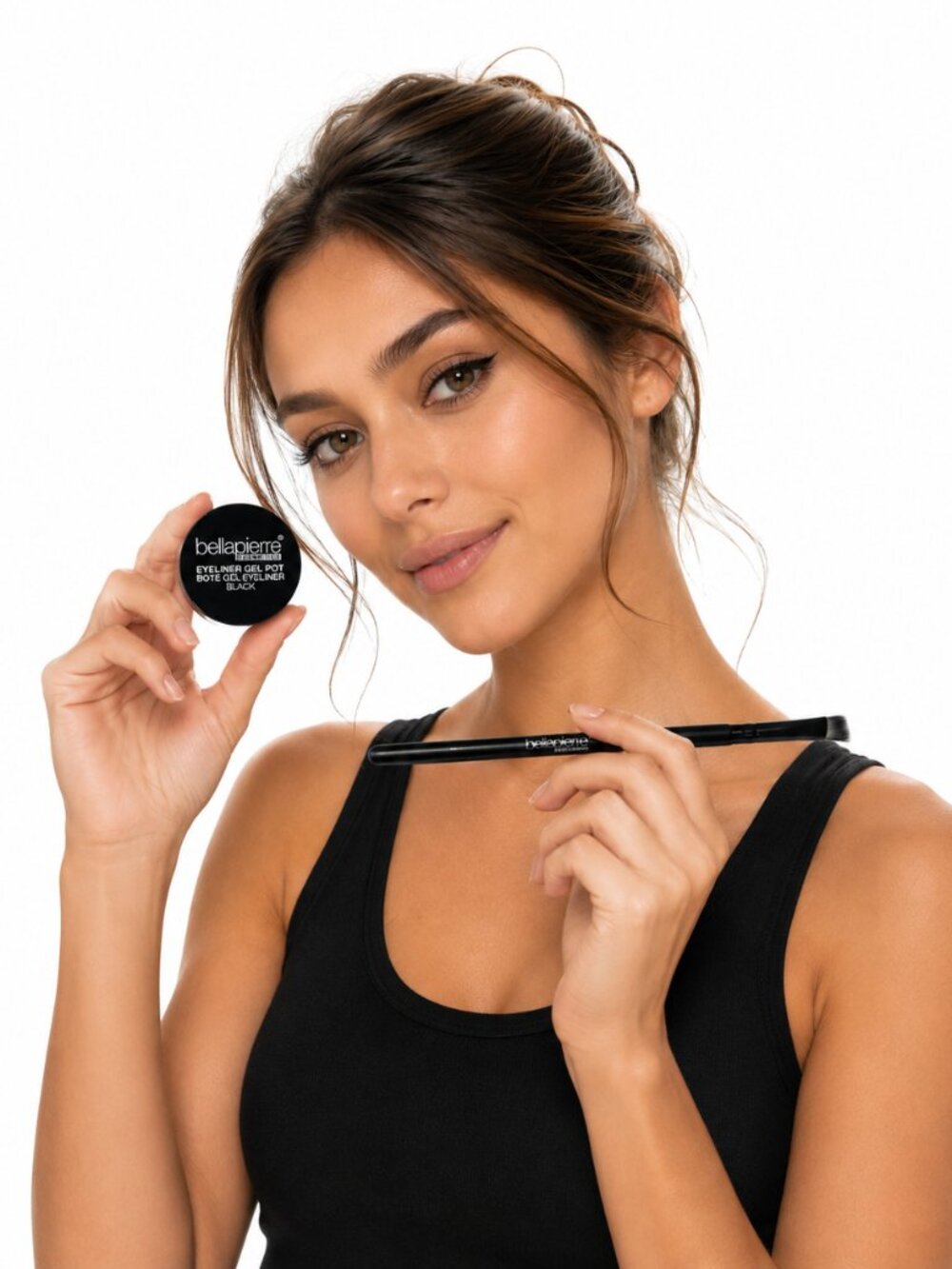 Bellapierre Cosmetics Black Gel Eyeliner Pot with Applicator Brush New
